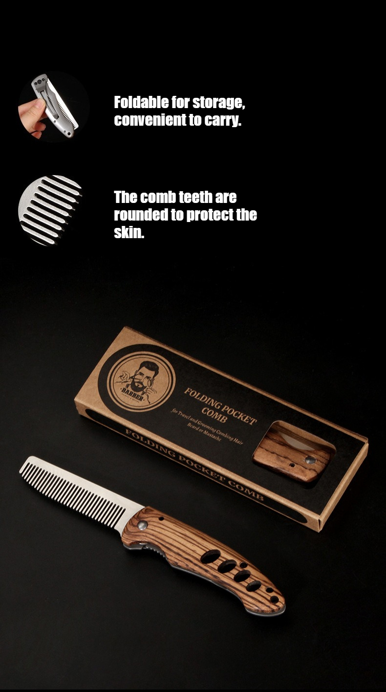 Pettine Pieghevole in Legno Ma - Mens Grooming Box recensione e prezzo